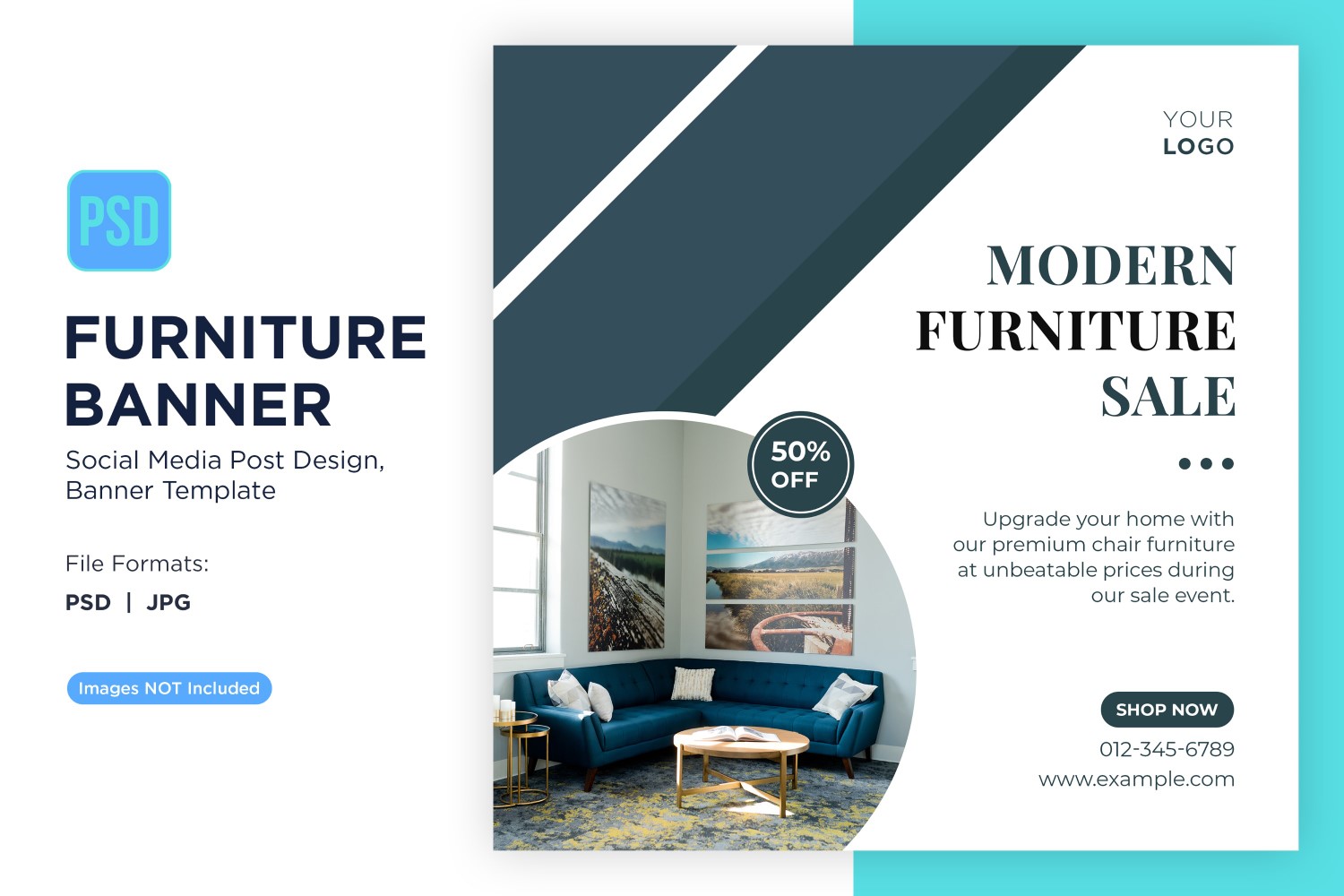 Modern Furniture Sale Banner Design Template 8