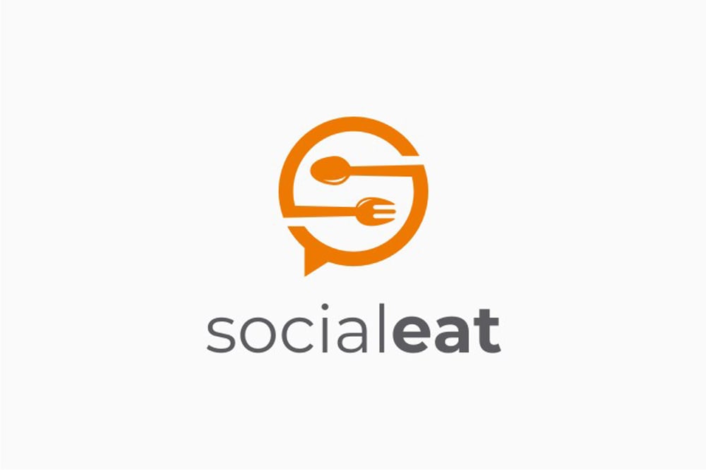 Social Eat Vector Logo Template