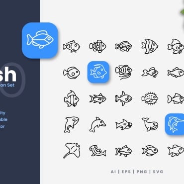 Collection Fish Icon Sets 376202