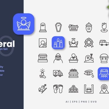 Collection Funeral Icon Sets 376225
