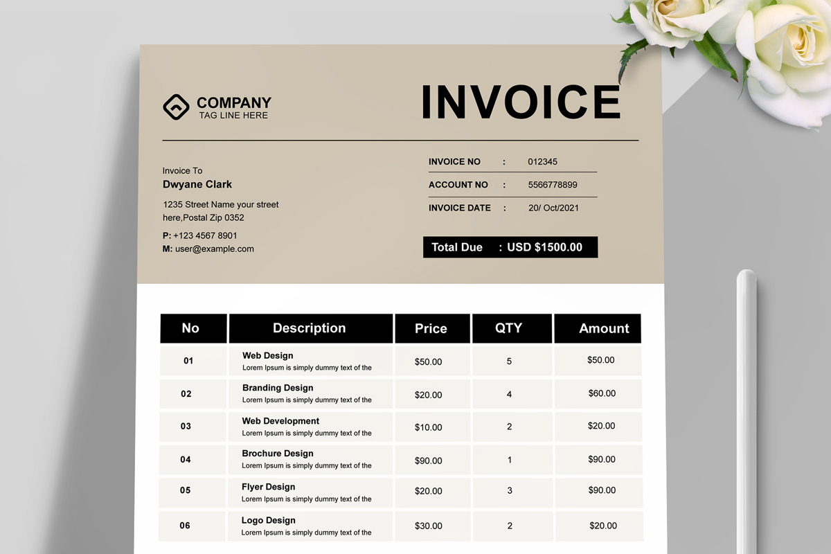 Professional Invoice Layout Templates