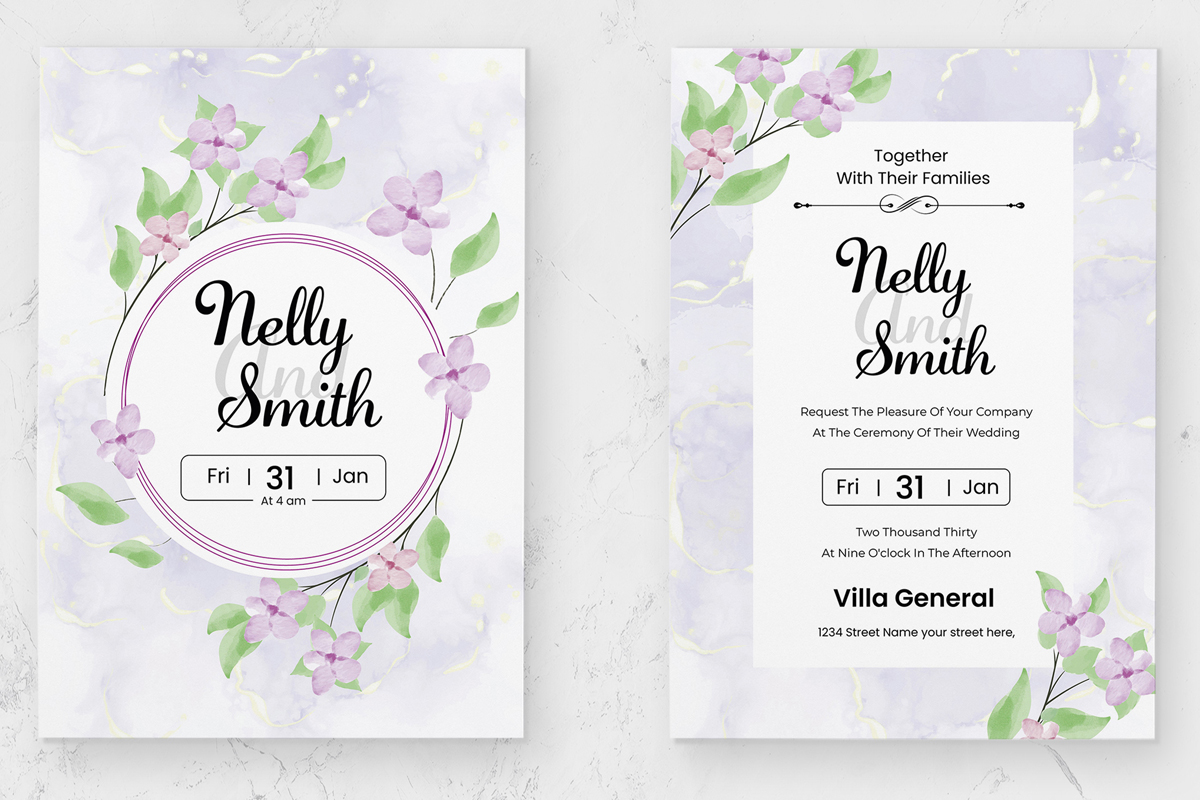 Invitation Card Design with Flowers