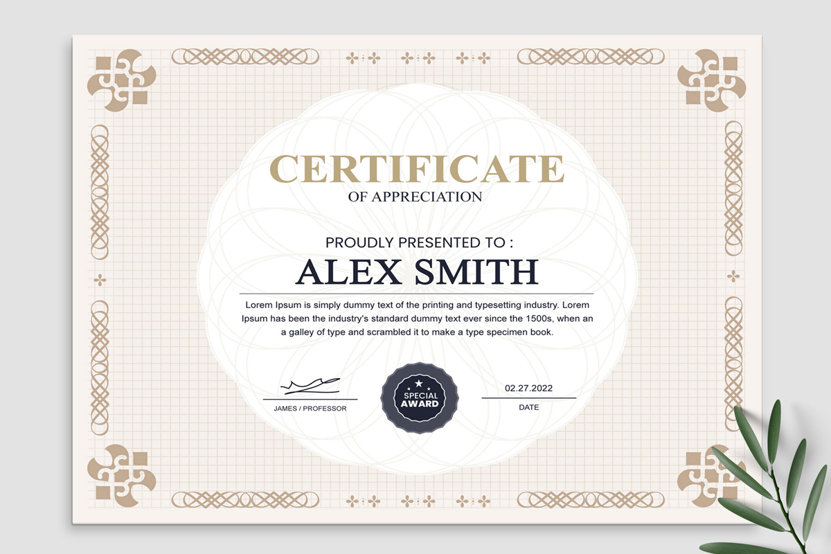 Multipurpose Certificates Layout