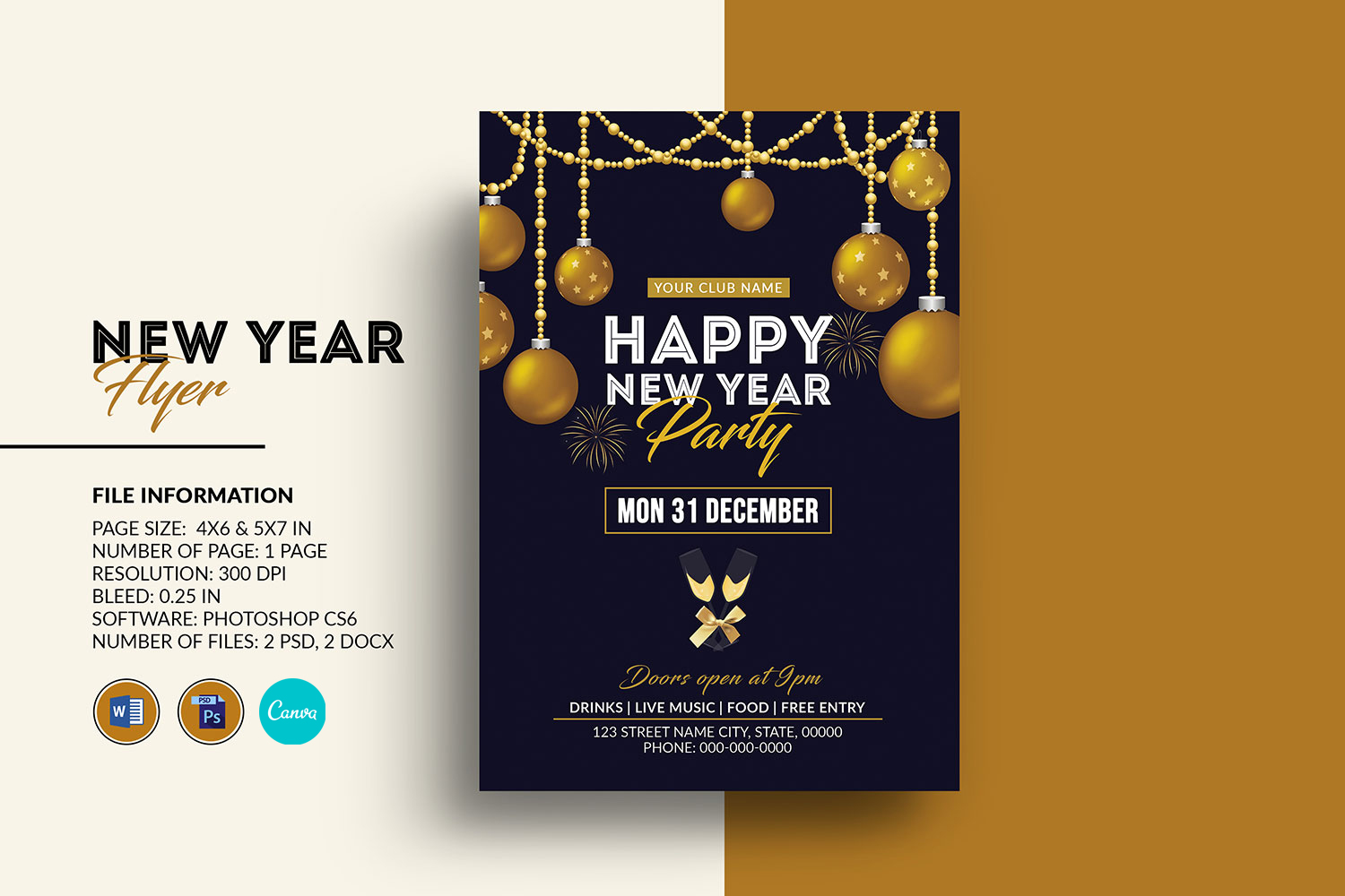 Printable New Year Party Flyer 2024