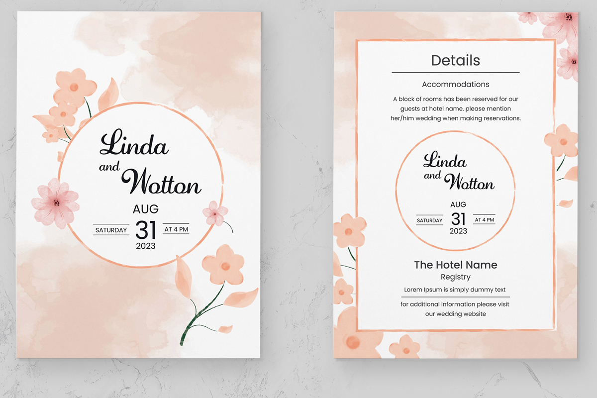 Wedding Invitation Card Template Design