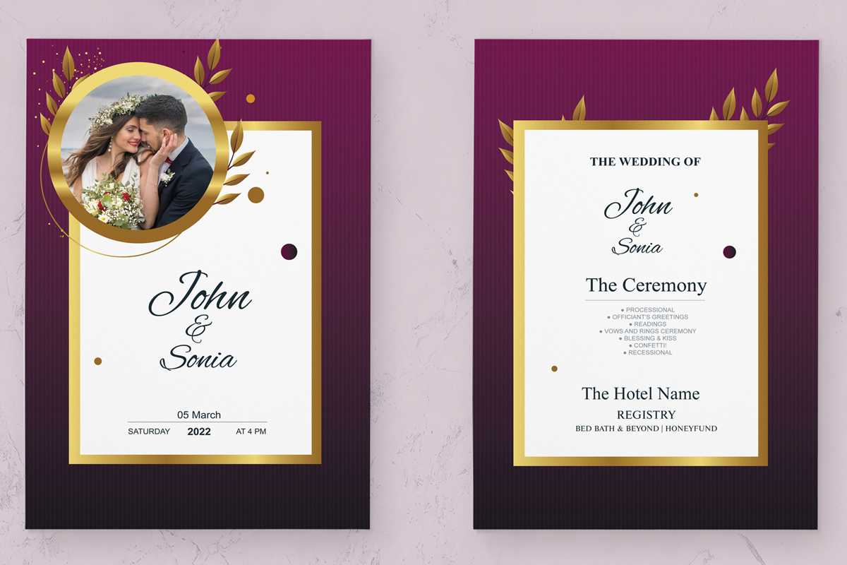 wedding Ceremony Invitation Card Design