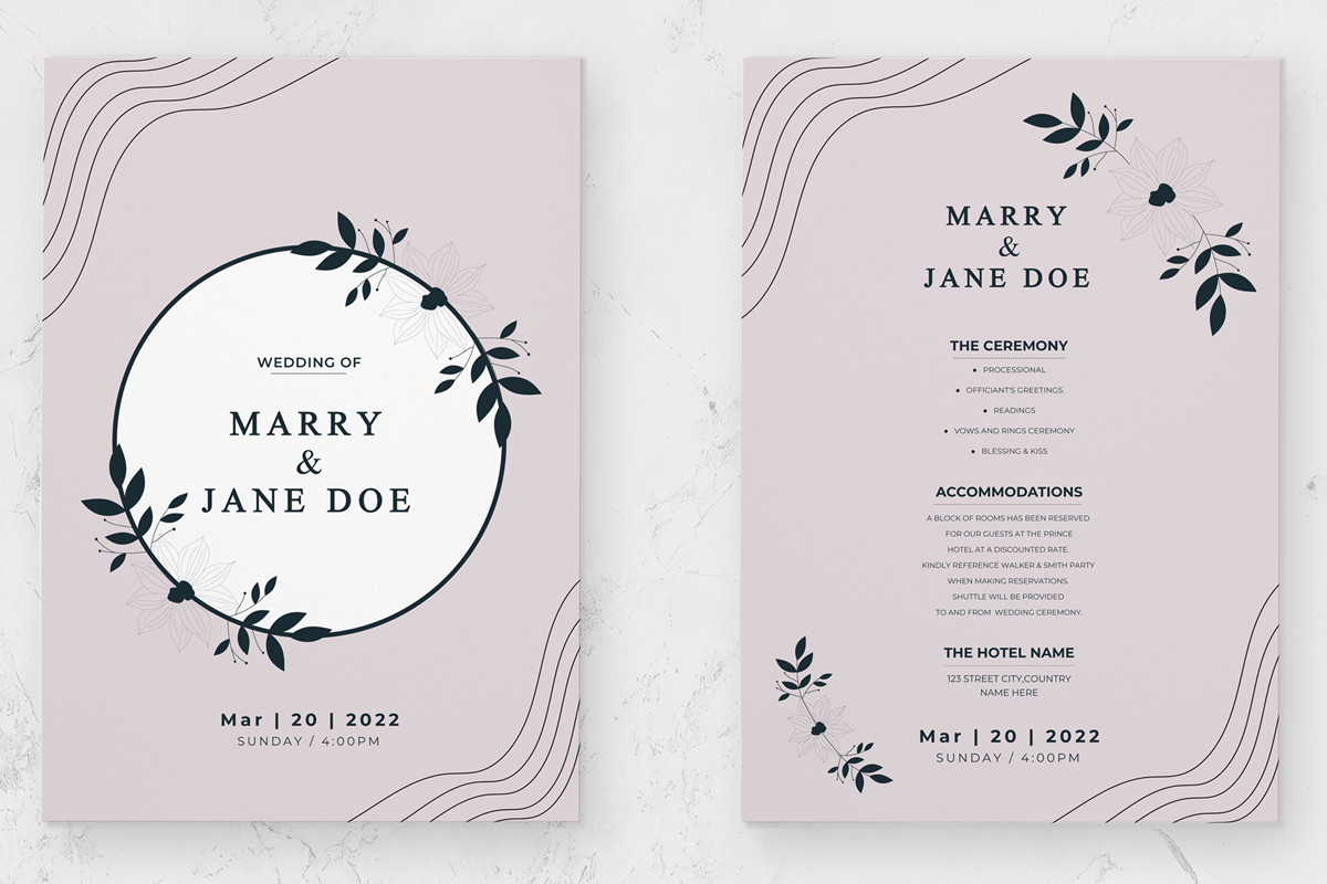 Flora Wedding Invitation Template