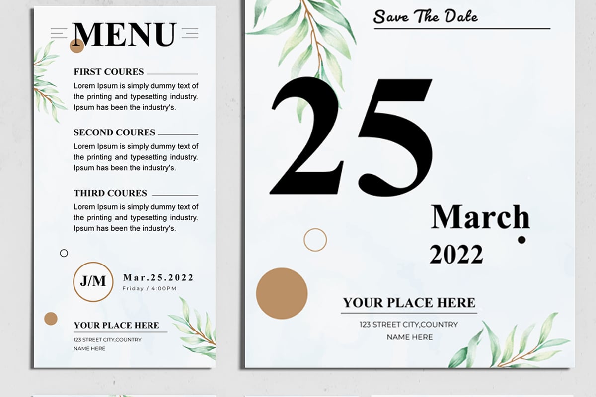 Wedding Invitation Suite Template Layout