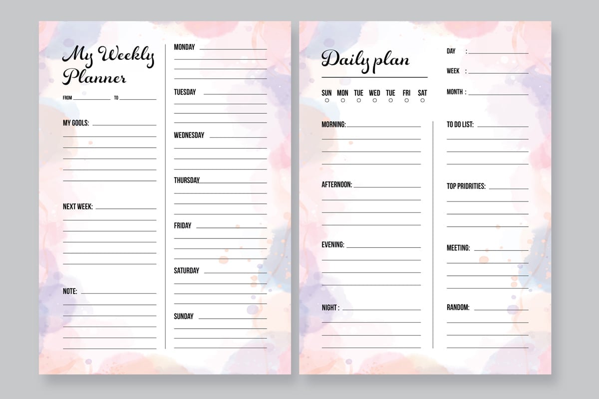 Daily & Weekly Planner Templates