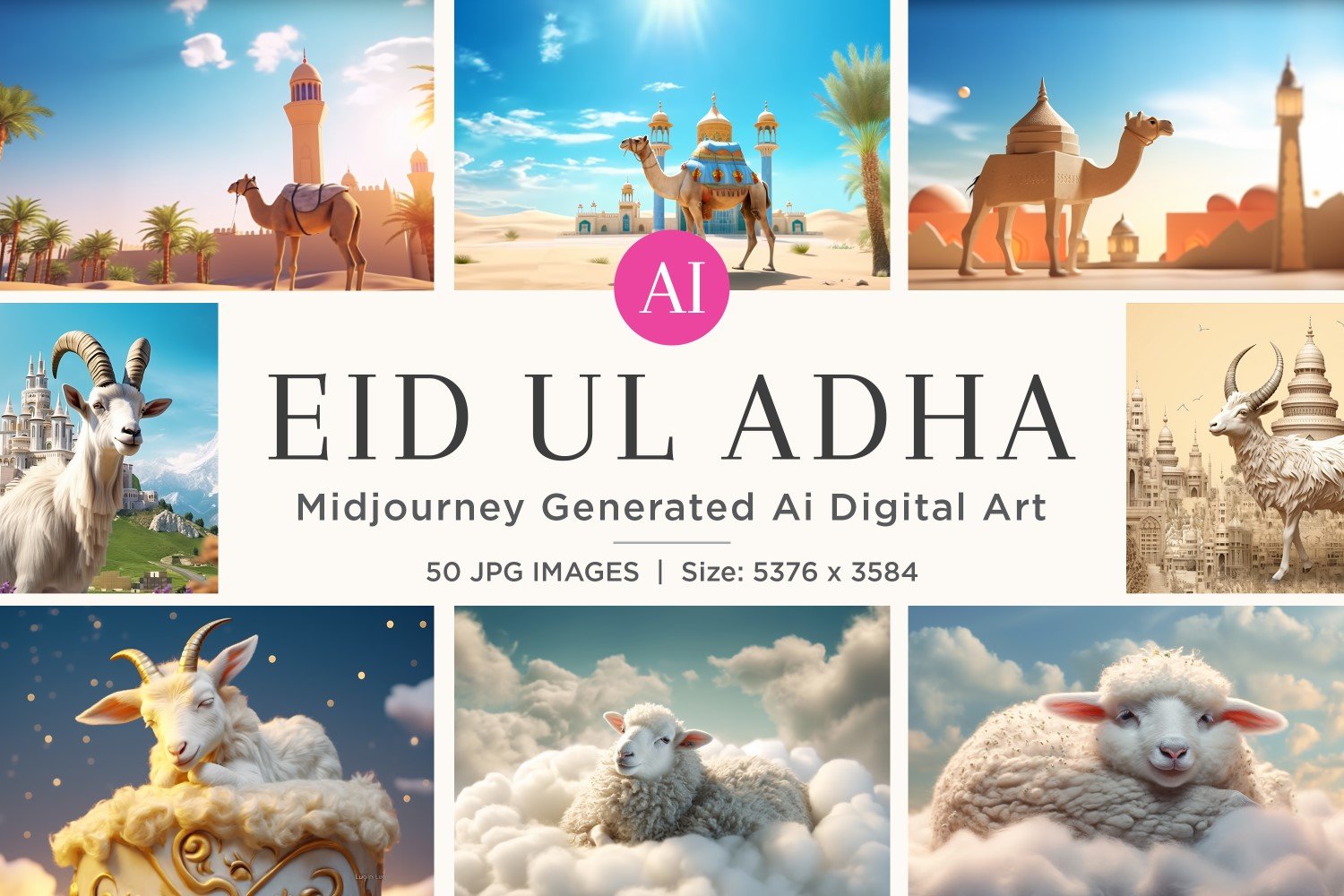 Eid ul Adha Islamic Festival Background Set 50 V - 1
