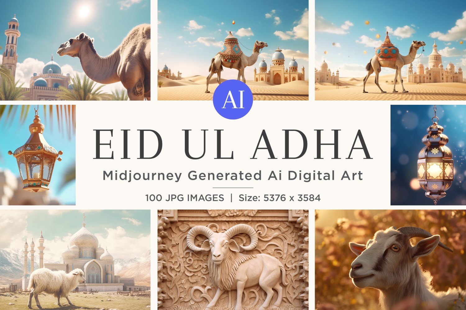 Eid ul Adha Islamic Festival Background Set 100 V - 1