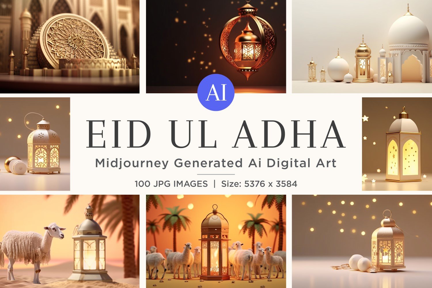 Eid ul Adha Islamic Festival Background Set 100 V - 2