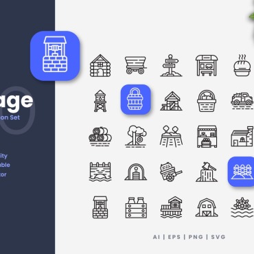 Collection Village Icon Sets 376650