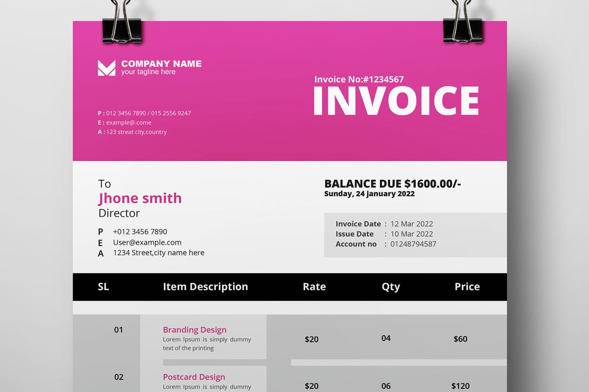 Modern Minimal Invoice Templates