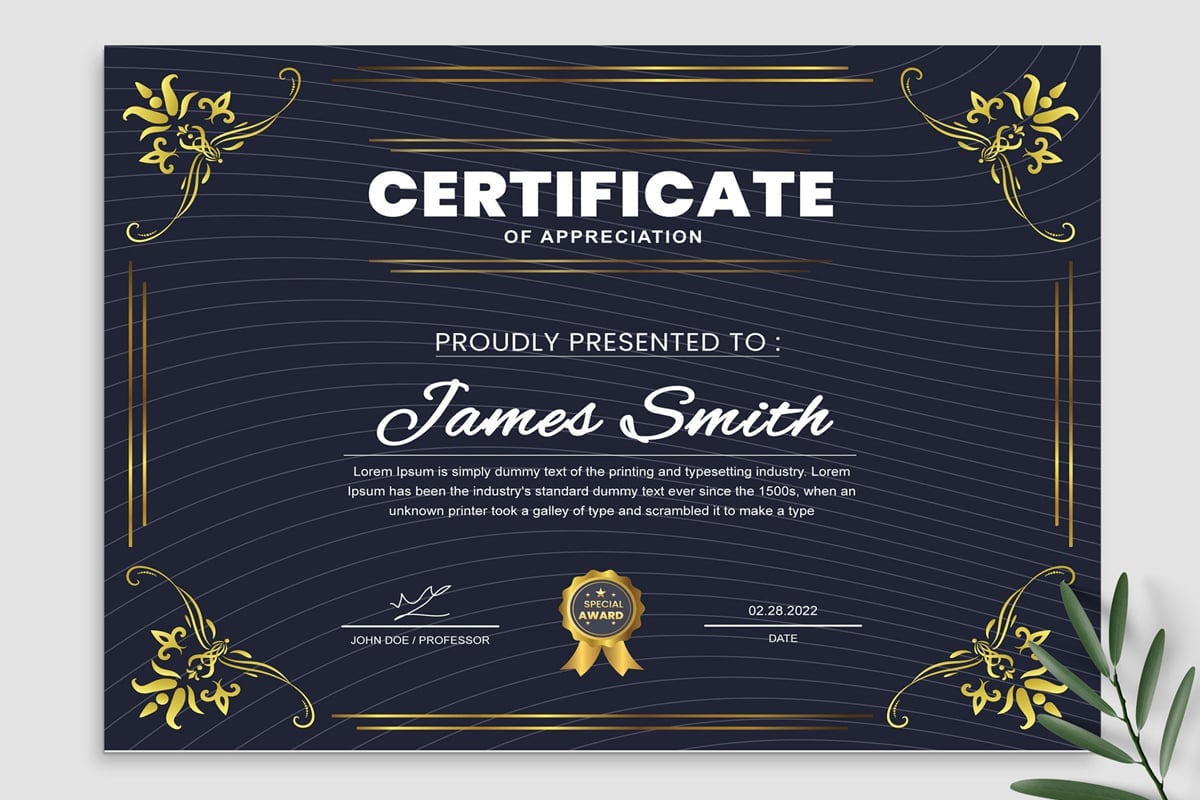 Modern Certificates of Appreciation