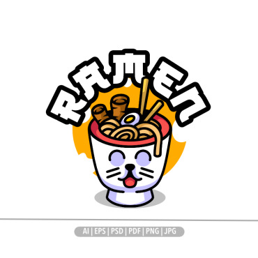 Ramen Cartoon Logo Templates 376727