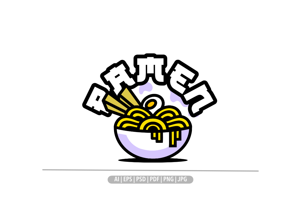 Ramen simple mascot logo design illustration design