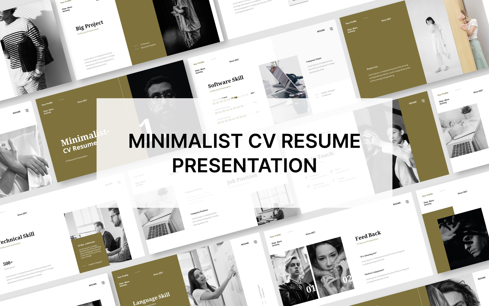 Minimalist CV Resume Powerpoint Presentation Template