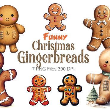 Christmas Gingerbread Illustrations Templates 376766