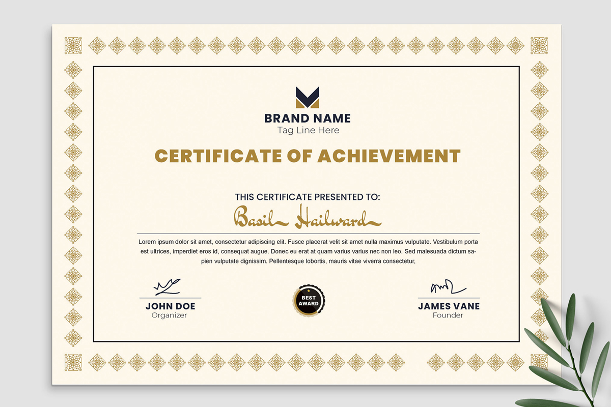 Achievement Certificates  Template