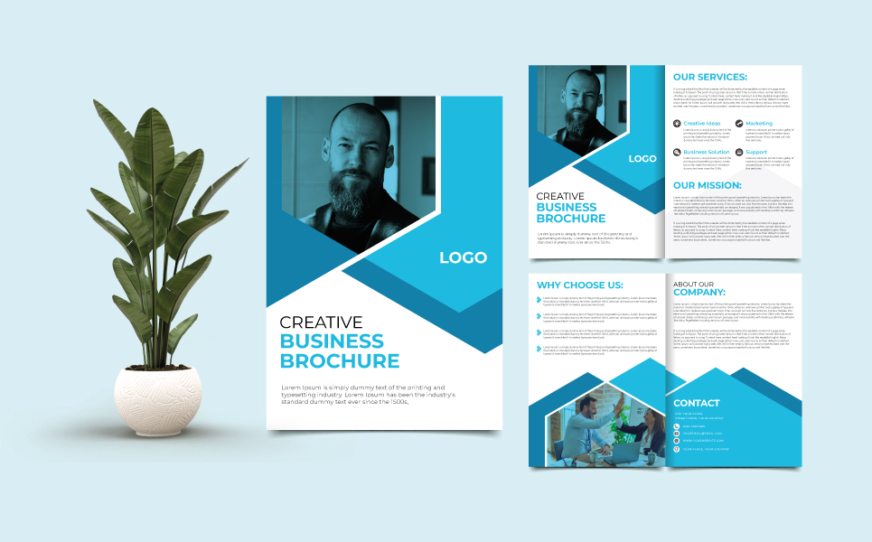 Bifold Brochure Design Template vector