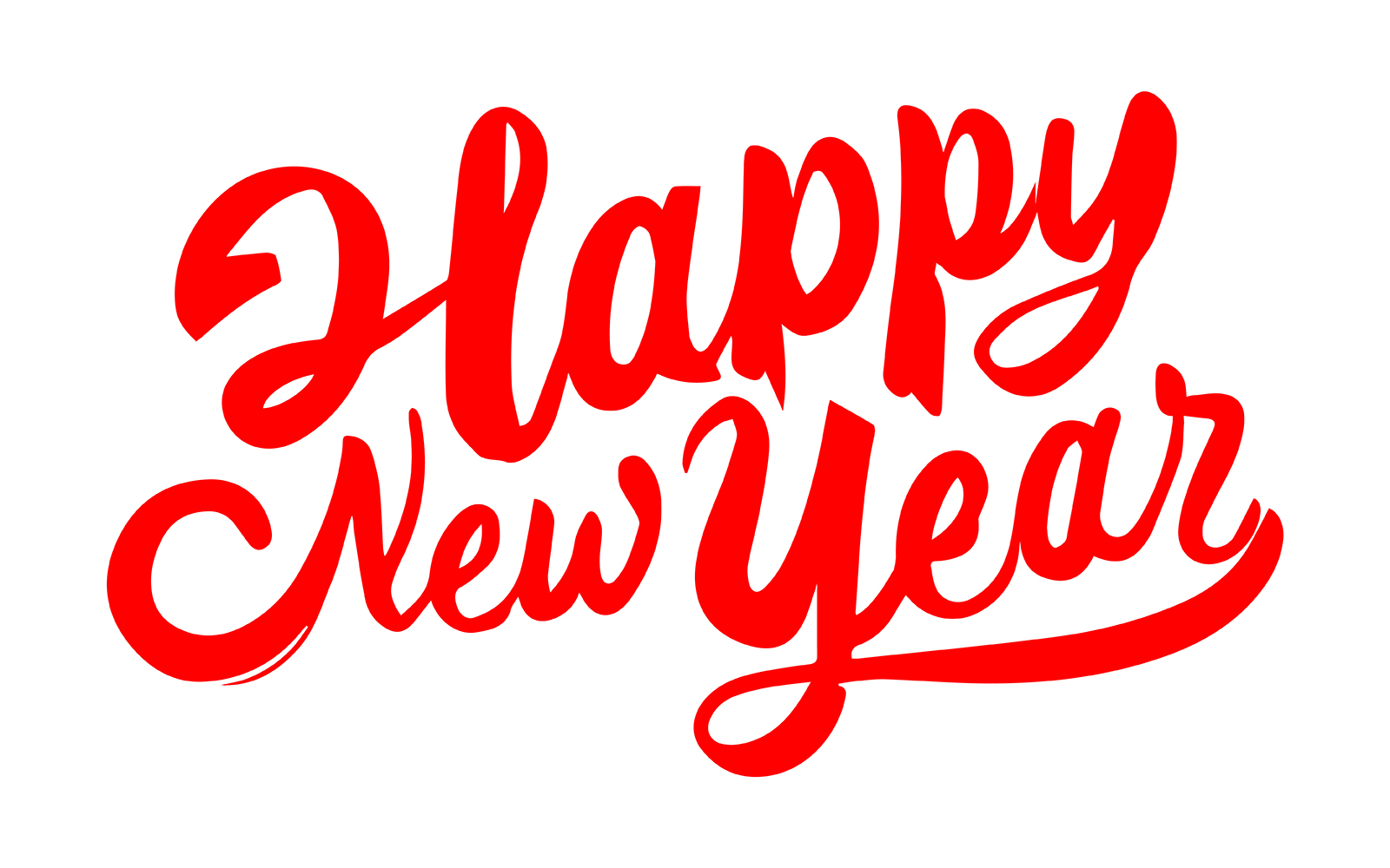 Happy New Year Lettering Vector for greeting card design template with typography