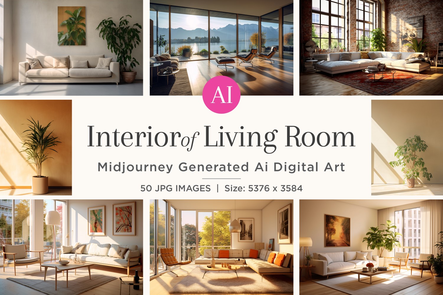 Italian Living Room interior Design illustration 50 Set V - 15