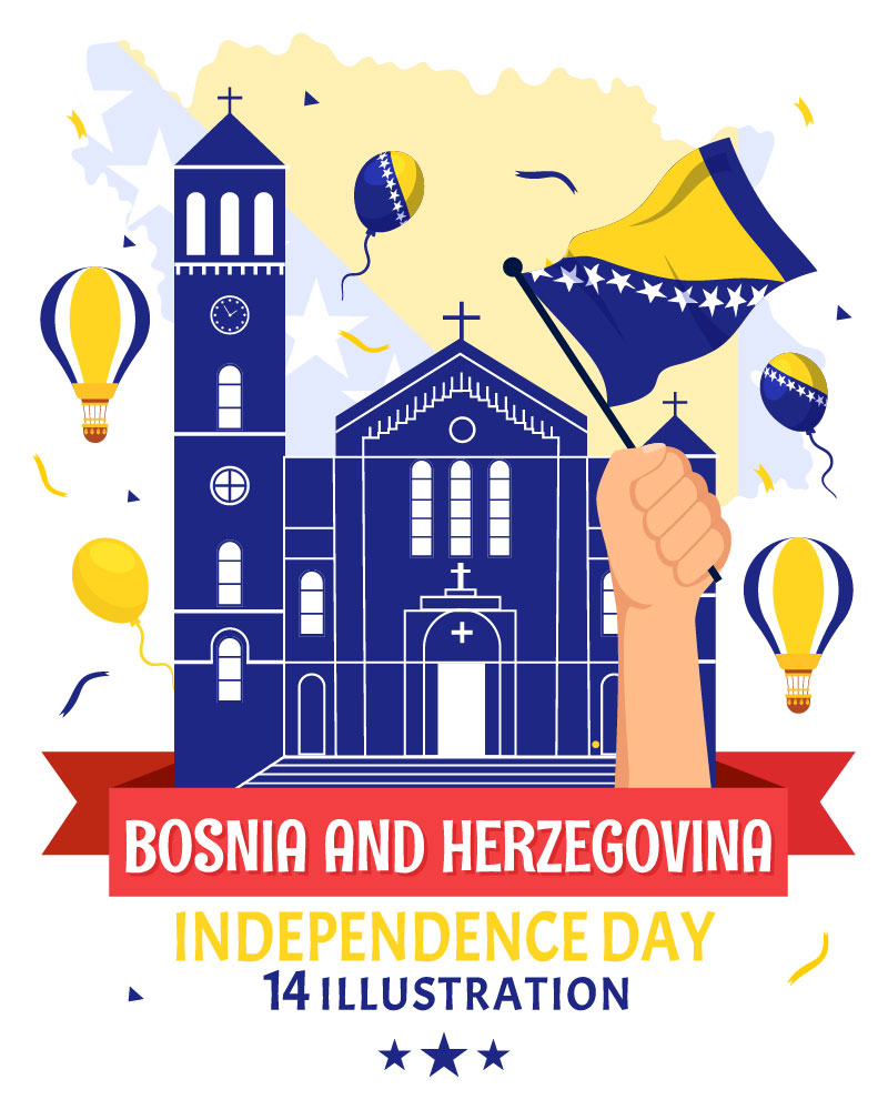 14 Bosnia and Herzegovina Independence Day Illustration