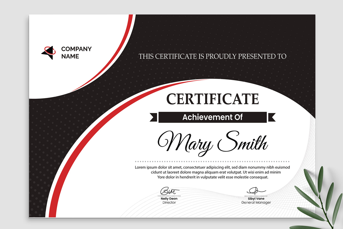 Black And White Certificate Templates