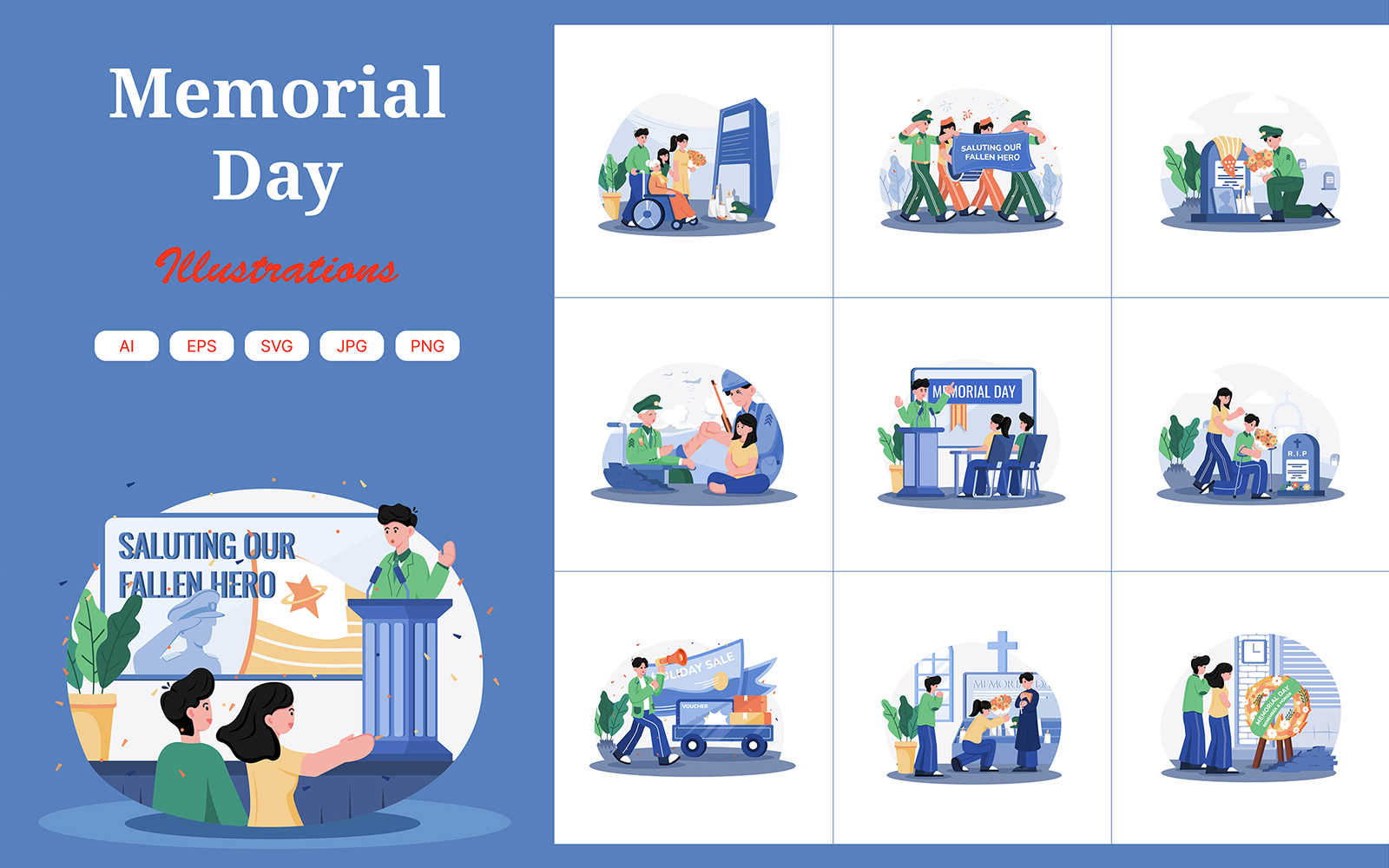 M720_Memorial Day Illustration Pack 1