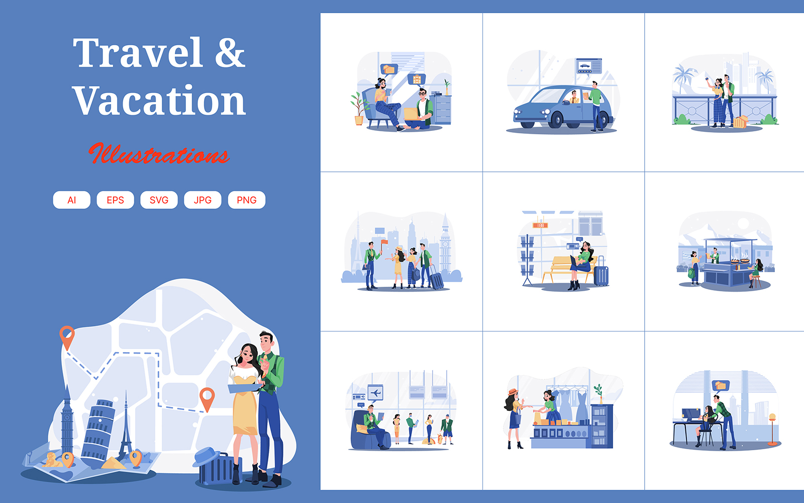M719_Travel & Vacation Illustration Pack