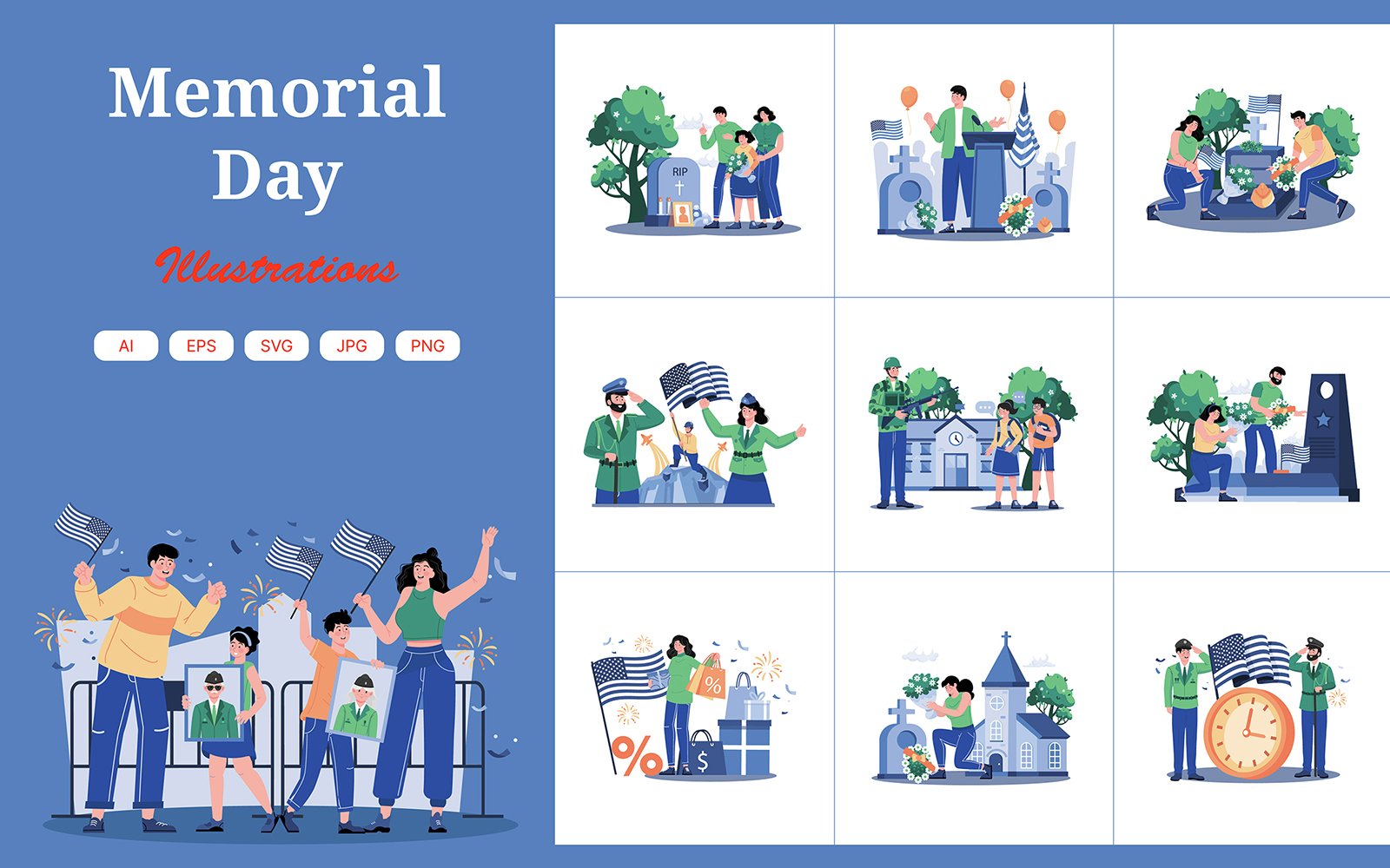 M718_Memorial Day Illustration Pack