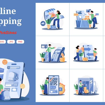 Shopping Online Illustrations Templates 376999