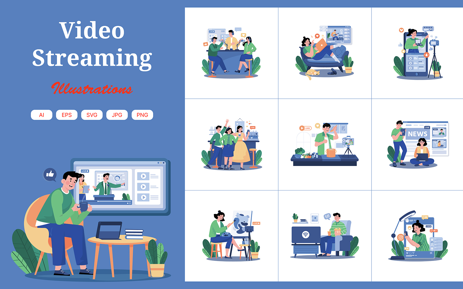 M698_Video Streaming Illustration Pack 2