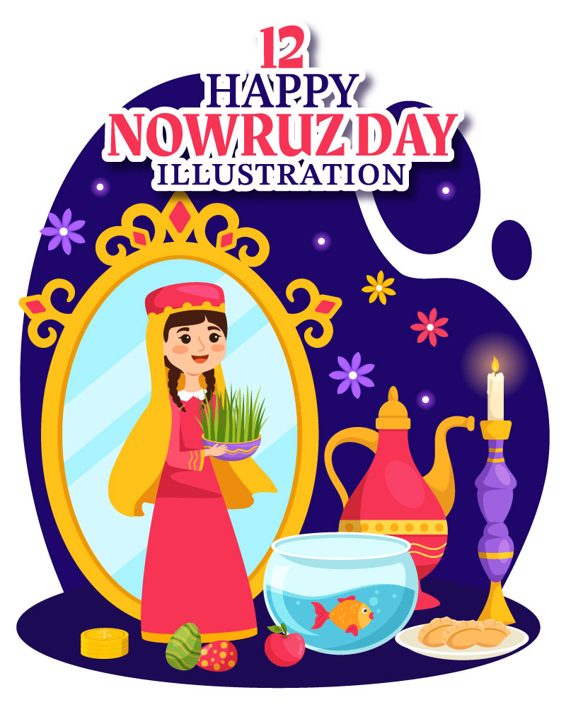 12 Happy Nowruz Day Illustration