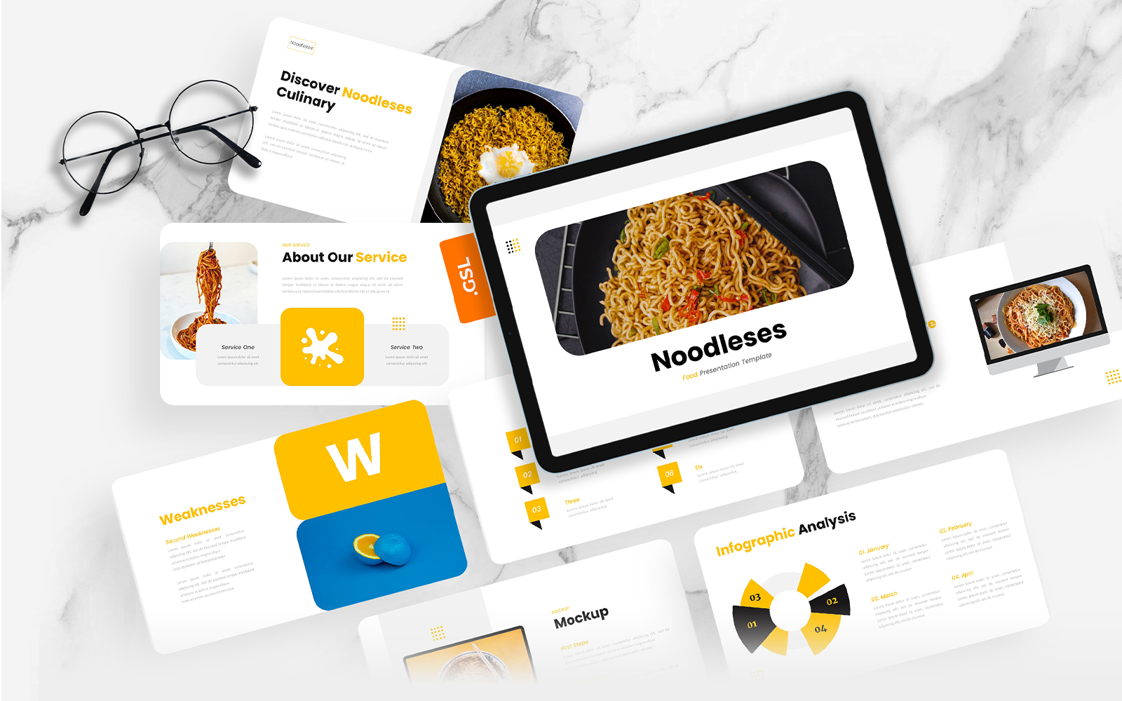 Noodleses – Food Google Slides Template