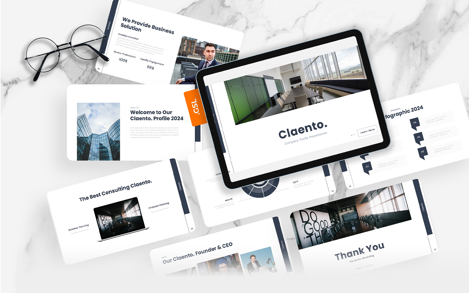 Claento – Company Profile Google Slides Template