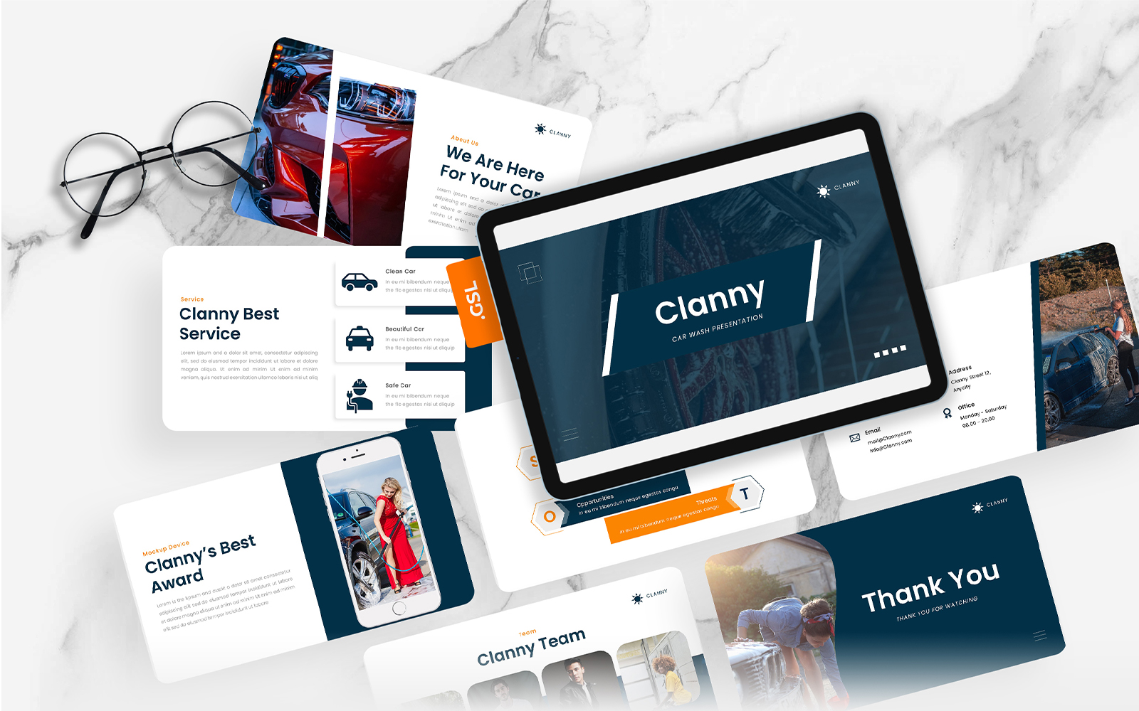 Clanny - Car Wash Google Slides Template