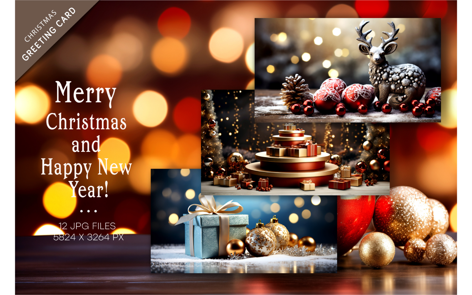 Luxury Christmas backgrounds. Christmas greeting cards.