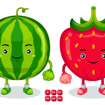 Watermelon Cartoon Vectors Templates 377289