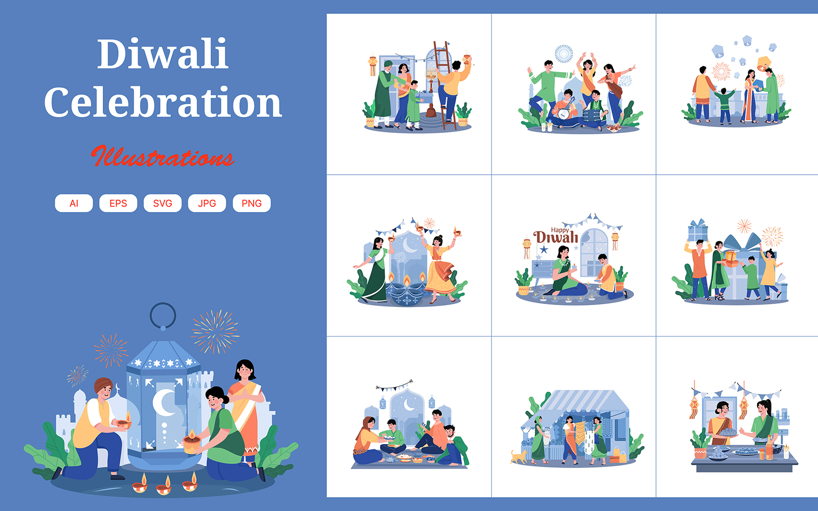 M661_Diwali Celebration Illustration Pack