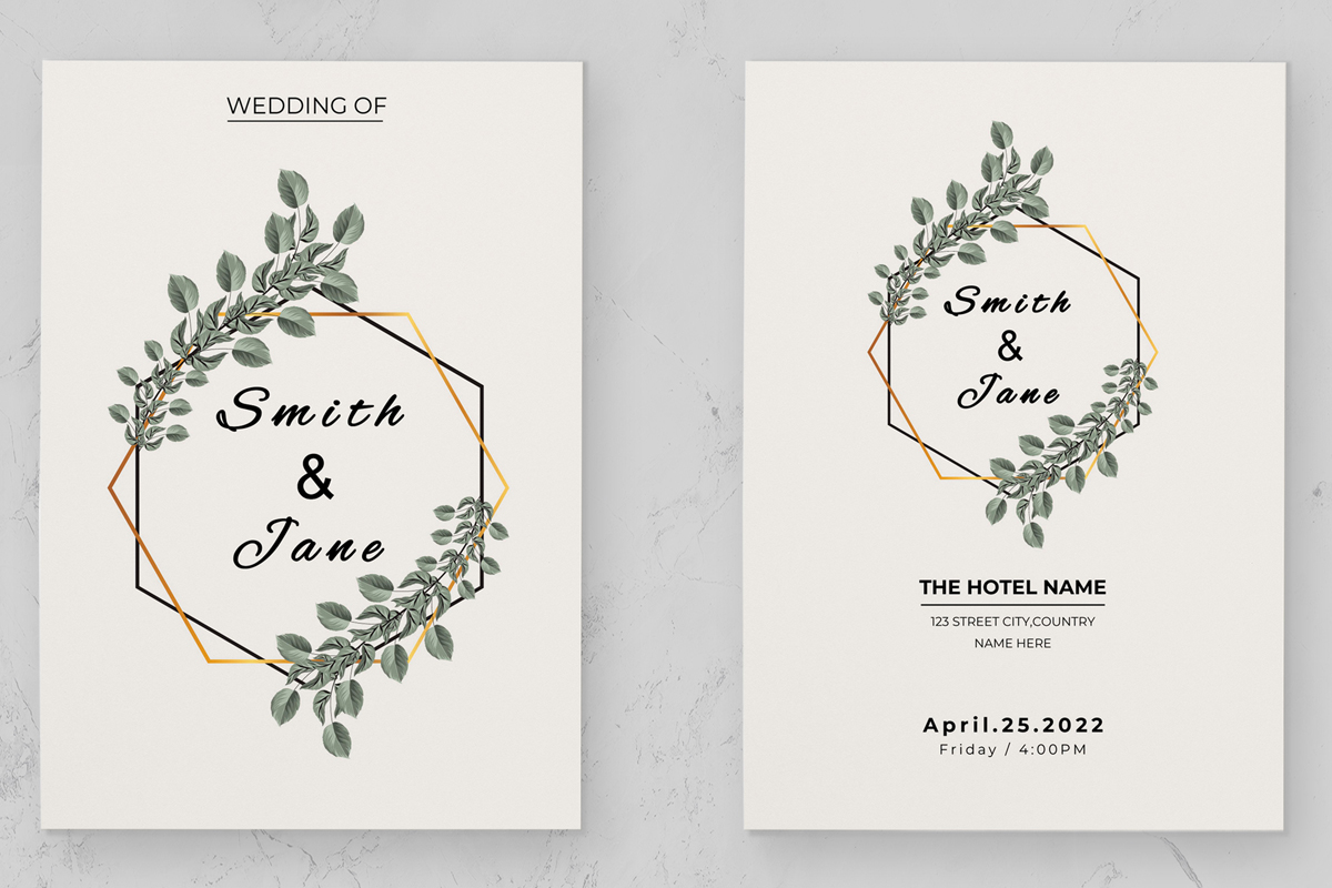 Botanical Wedding Invitation Card