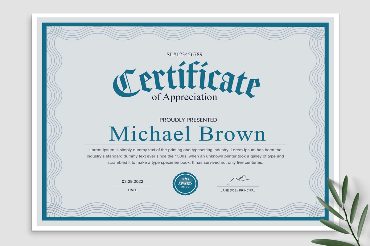 Corporate Certificate of Appreciation