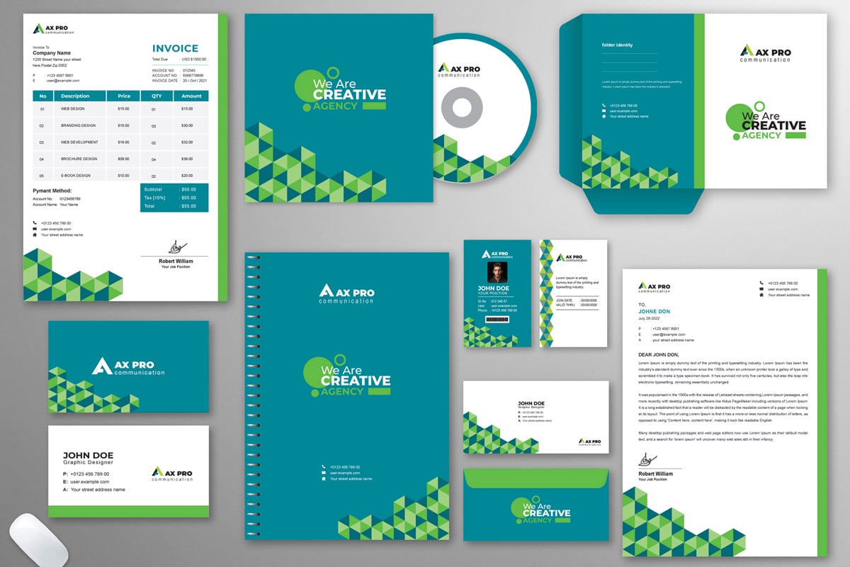 Corporate Stationery Identity Branding Pack Layout