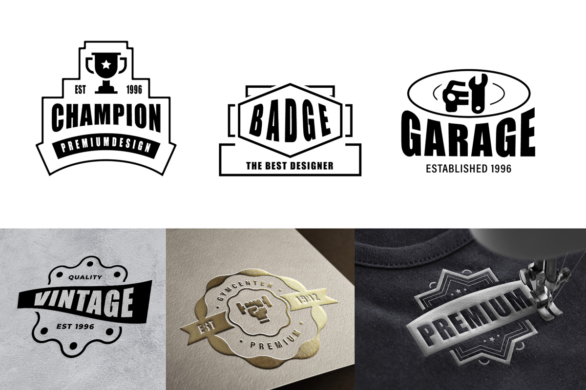 Vintage Style Badges And Logo