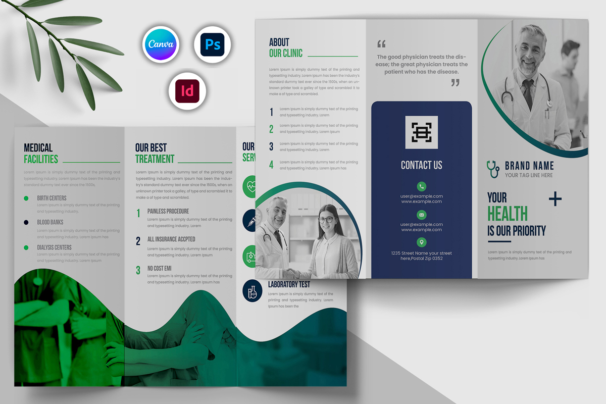 Medical Trifold Brochure Layout