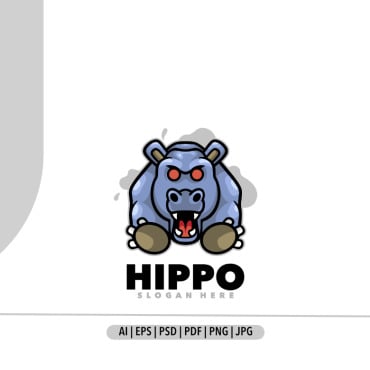 Power Hippopotamus Logo Templates 377514