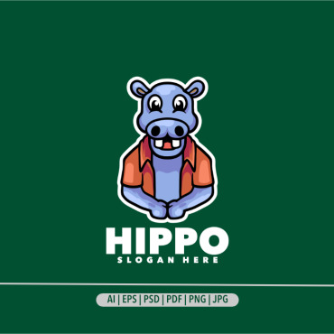 Illustration Hippopotamus Logo Templates 377521