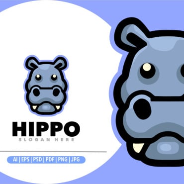 Cartoon Hippo Logo Templates 377526