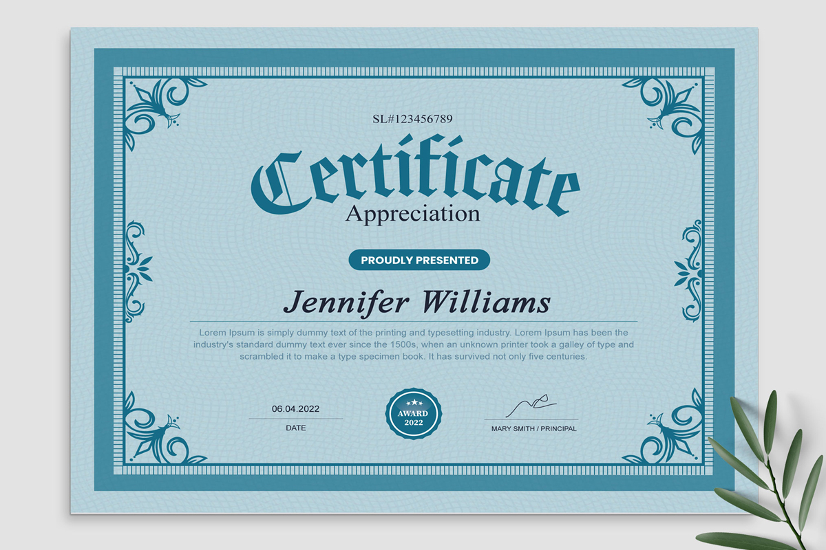 Appreciation Certificates Template